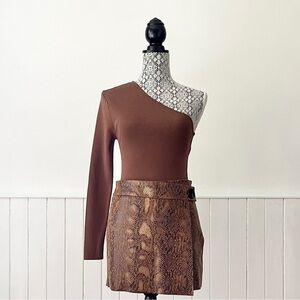 Zara Snakeskin Faux Wrap Skort Size S